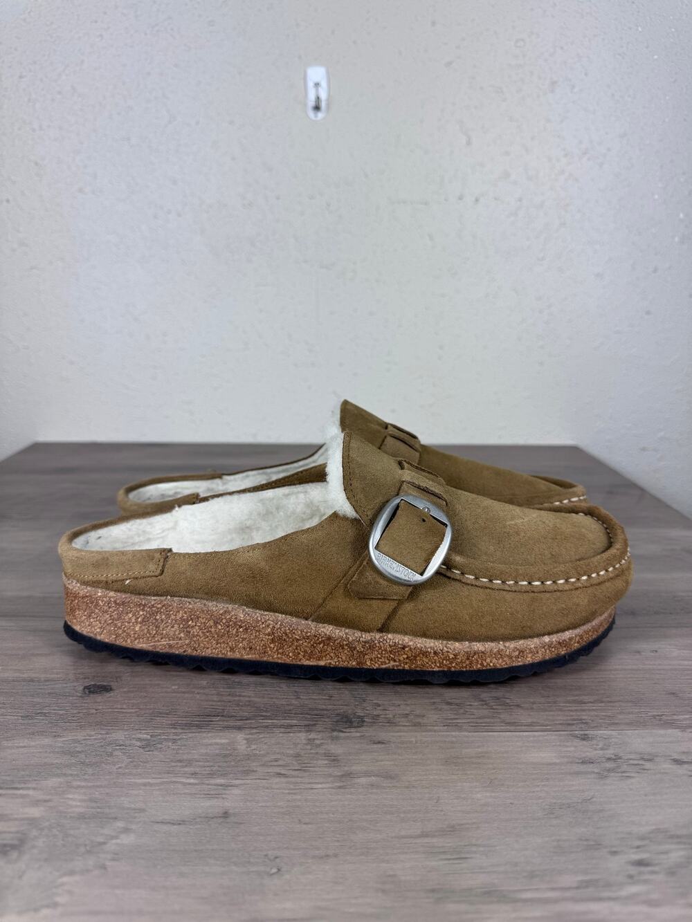 Birkenstock Buckley Shearling Suede Leather Clog Size 41
